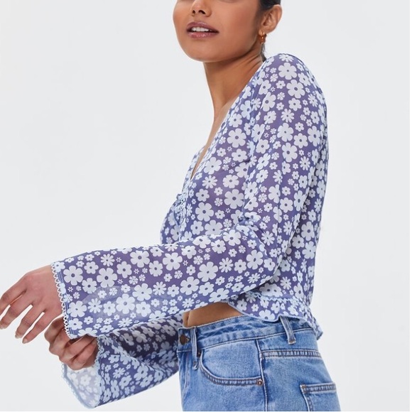 Mesh Floral Print Top - Picture 3 of 5